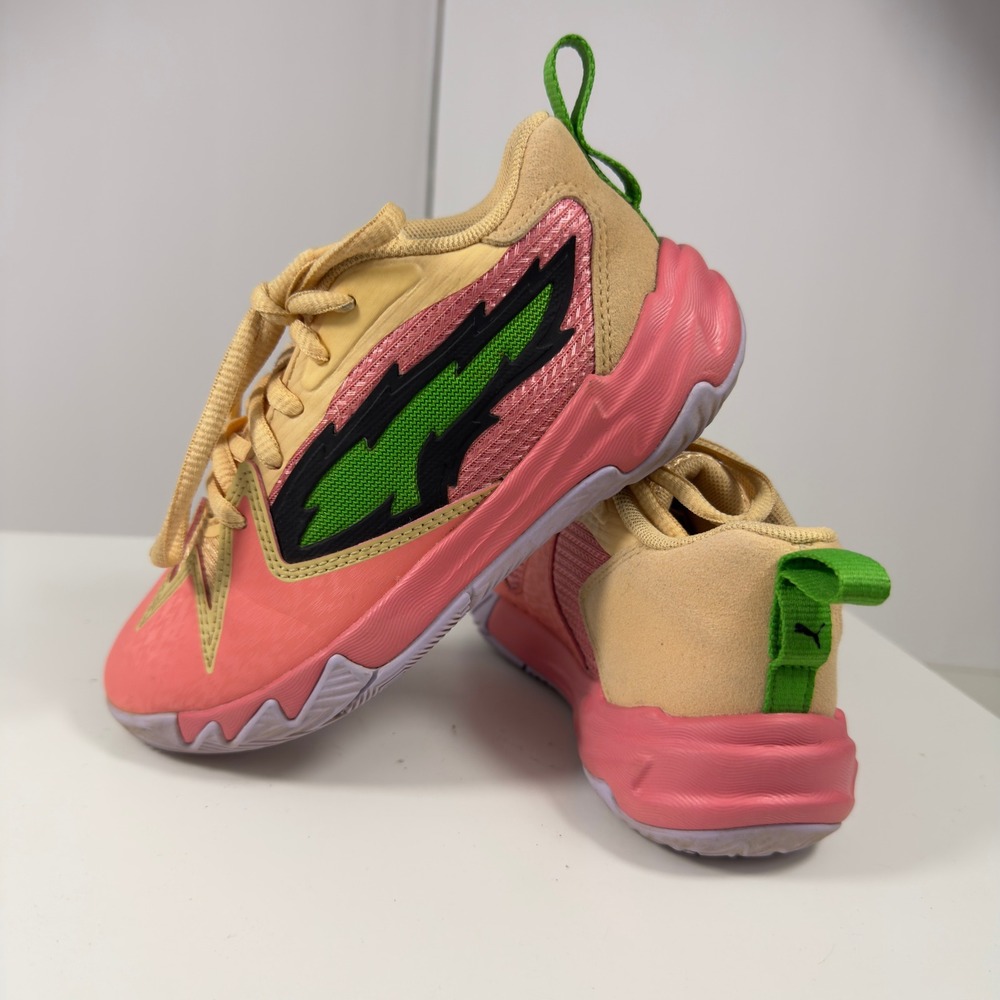 Puma MB.01 Scooby-Doo Kids Size 12C Tan Pink Green Basketball Shoes Retro